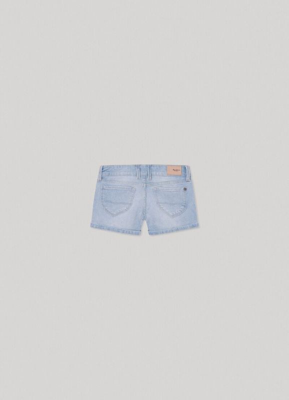 Pepe Jeans Short Denim blue meisjes (Slim short JR light bleach - PG800860PR3) - Victor & Camille Destelbergen