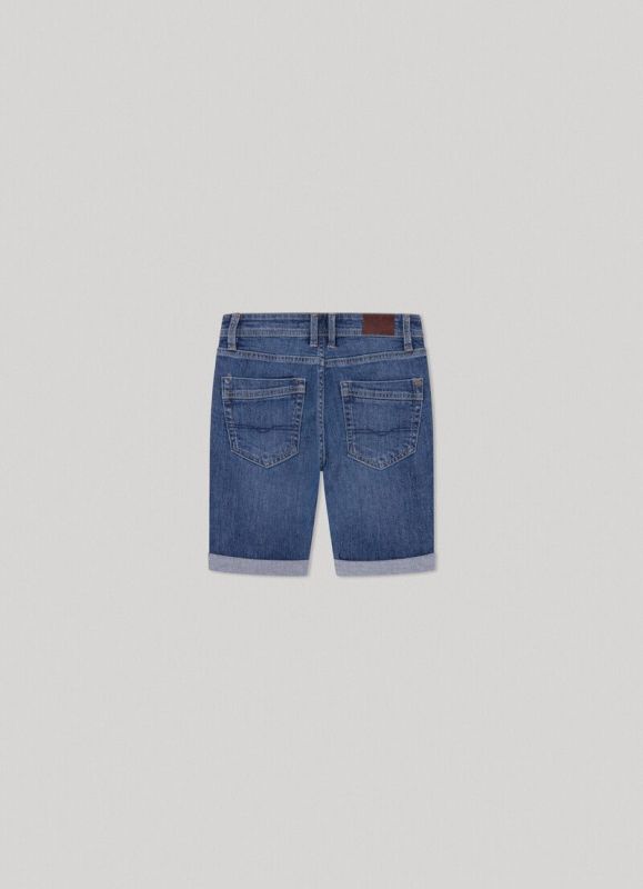 Pepe Jeans Short Denim blue jongens (Slim short JR medium light blue - PB800791MR5) - Victor & Camille Destelbergen