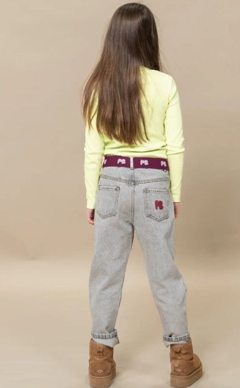 Petit Blush Jeansbroek Grijs meisjes (Baggy fit jeans washed light grey - AW24-610) - Victor & Camille Destelbergen