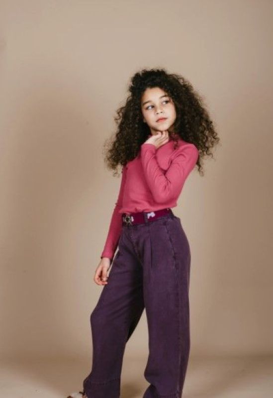 Petit Blush Coltrui Roze meisjes (Rib turtle neck red violet - AW24-302) - Victor & Camille Destelbergen