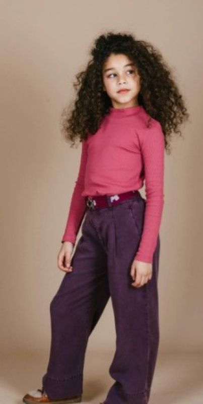 Petit Blush Coltrui Roze meisjes (Rib turtle neck red violet - AW24-302) - Victor & Camille Destelbergen