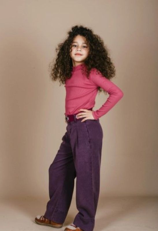 Petit Blush Coltrui Roze meisjes (Rib turtle neck red violet - AW24-302) - Victor & Camille Destelbergen