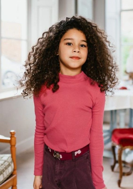 Petit Blush Coltrui Roze meisjes (Rib turtle neck red violet - AW24-302) - Victor & Camille Destelbergen