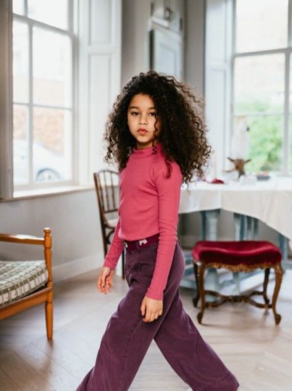 Petit Blush Coltrui Roze meisjes (Rib turtle neck red violet - AW24-302) - Victor & Camille Destelbergen