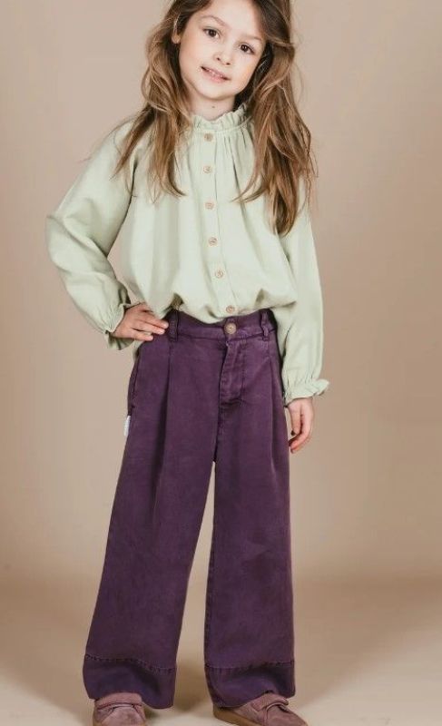 Petit Blush Broek Paars meisjes (Wide leg pants plum perfect - AW24-609) - Victor & Camille Destelbergen