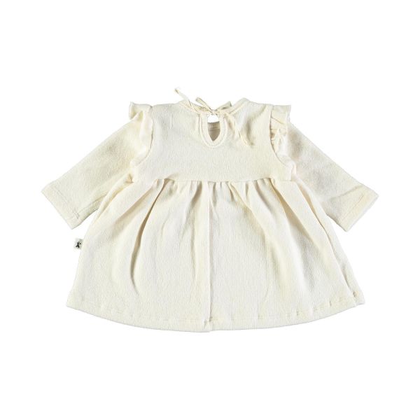 Petit Indi Jurk Offwhite baby meisjes (Dress ruffle offwhiet - B.19.07) - Victor & Camille Destelbergen