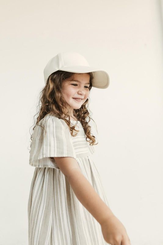 Petit Indi Jurk Beige meisjes (Dress stripes beige/white - BK.52.09) - Victor & Camille Destelbergen