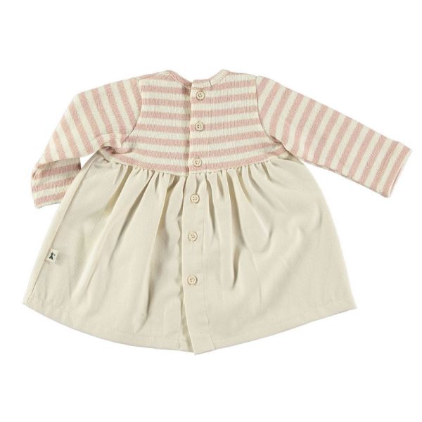 Petit Indi Jurk Roze baby meisjes (Dress stripes pink - BK.50.08) - Victor & Camille Destelbergen