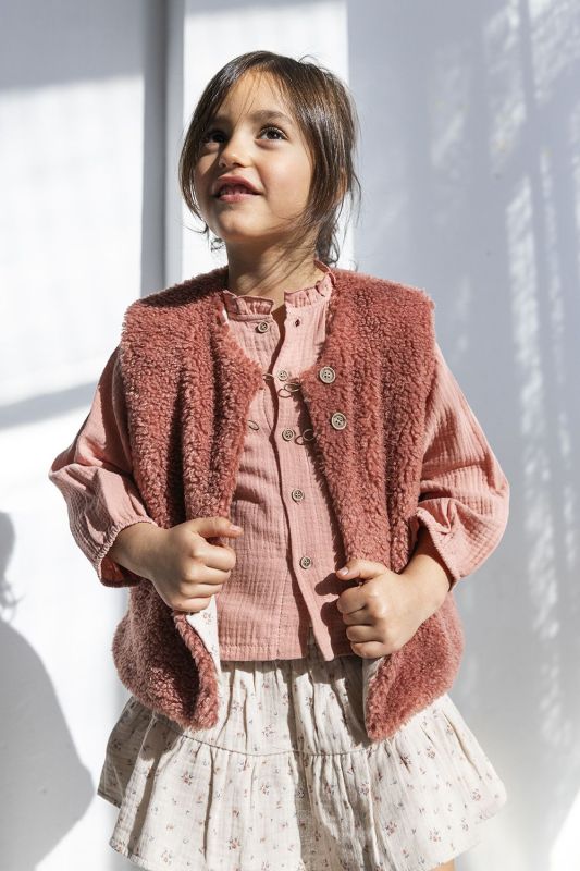 Petit Indi Debardeur Roze meisjes (Reversible coat pink - BK.91.20) - Victor & Camille Destelbergen