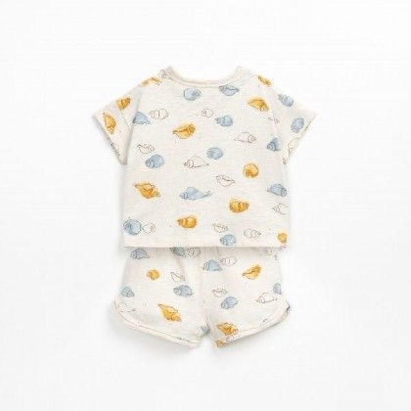 Play up T-shirt s/s Ecru baby jongens (Printed flamé jersey pijama - PA01/1AO10907) - Victor & Camille Destelbergen