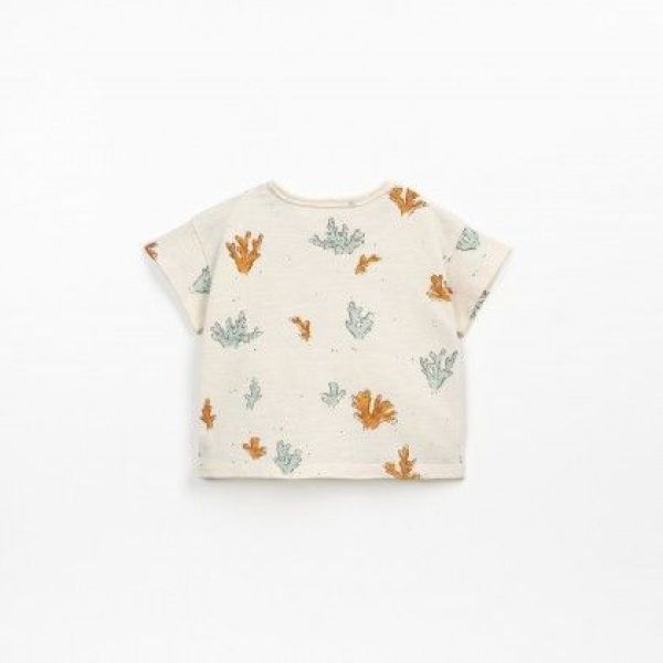 Play up T-shirt s/s Ecru baby jongens (Printed flamé T-shirt ecru/orange - PA01/1AO11054) - Victor & Camille Destelbergen