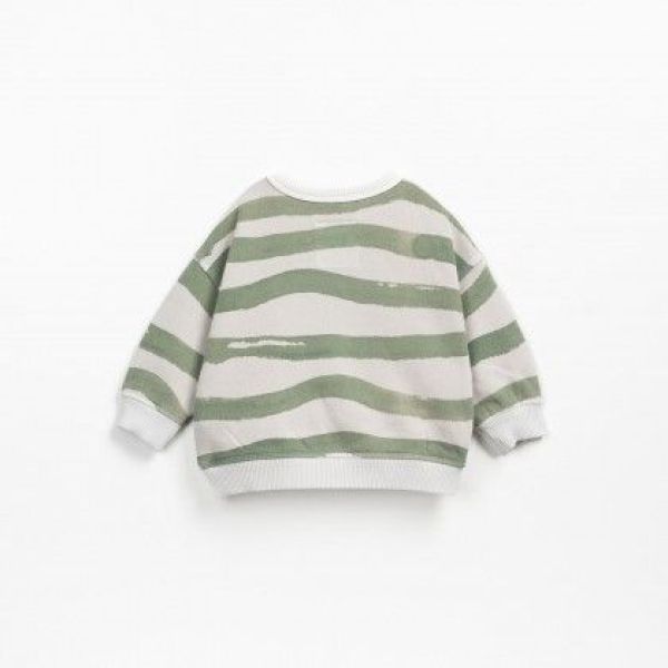 Play up Sweater Groen baby jongens (Printed fleece sweater stripes green - PA01/1AO11353) - Victor & Camille Destelbergen