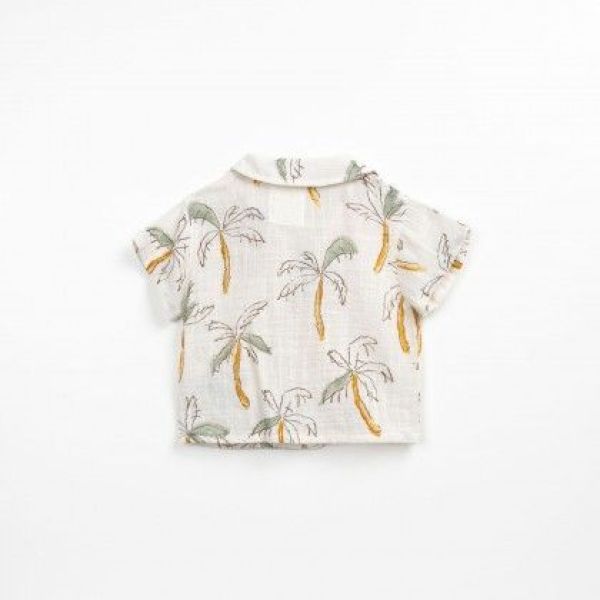 Play up Hemd Offwhite baby jongens (Printed woven shirt palm - PA01/1AO11252) - Victor & Camille Destelbergen