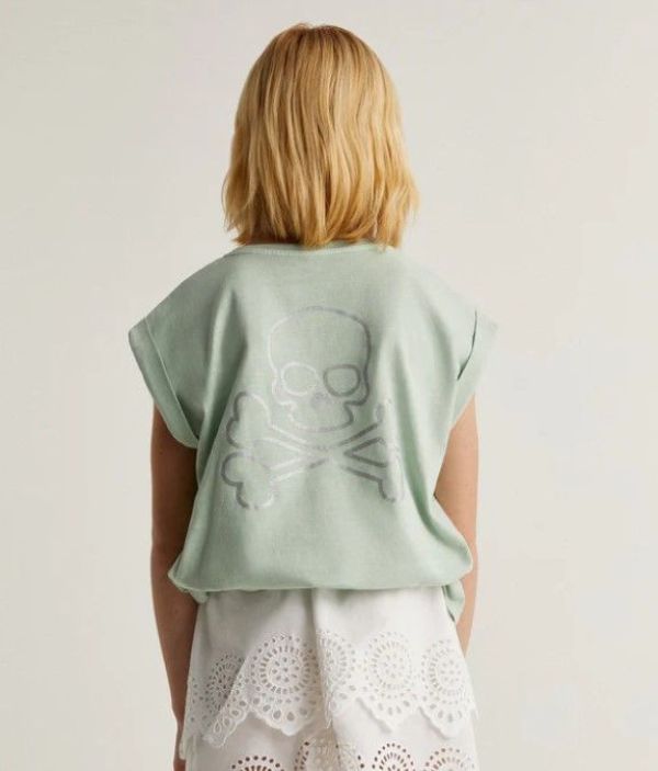 Scalpers T-shirt s/s Groen meisjes (Knot skull tee - 46672) - Victor & Camille Destelbergen