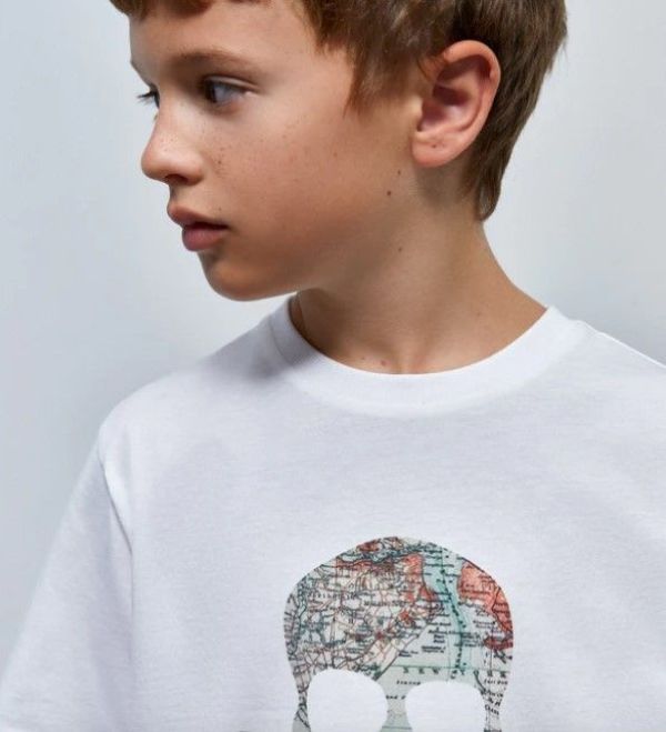 Scalpers T-shirt s/s Wit jongens (Map skull Tee kids - 43099) - Victor & Camille Destelbergen