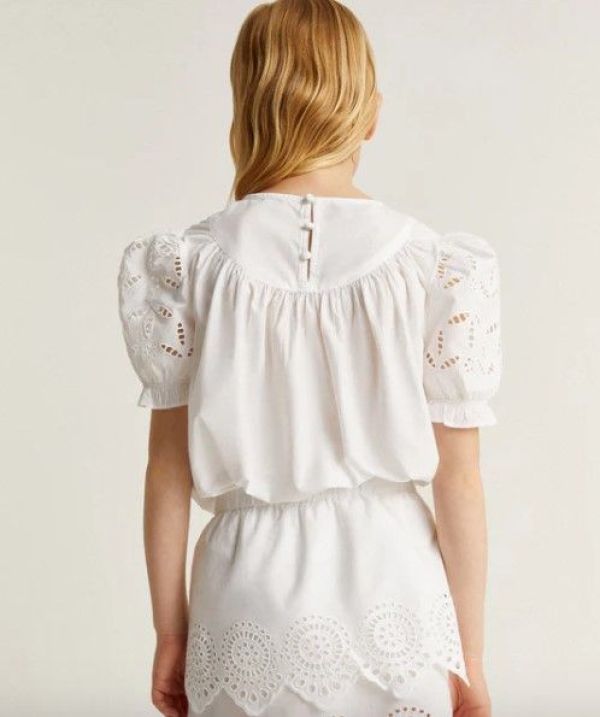 Scalpers Blouse Wit meisjes (Sandrine blouse white - 46497) - Victor & Camille Destelbergen