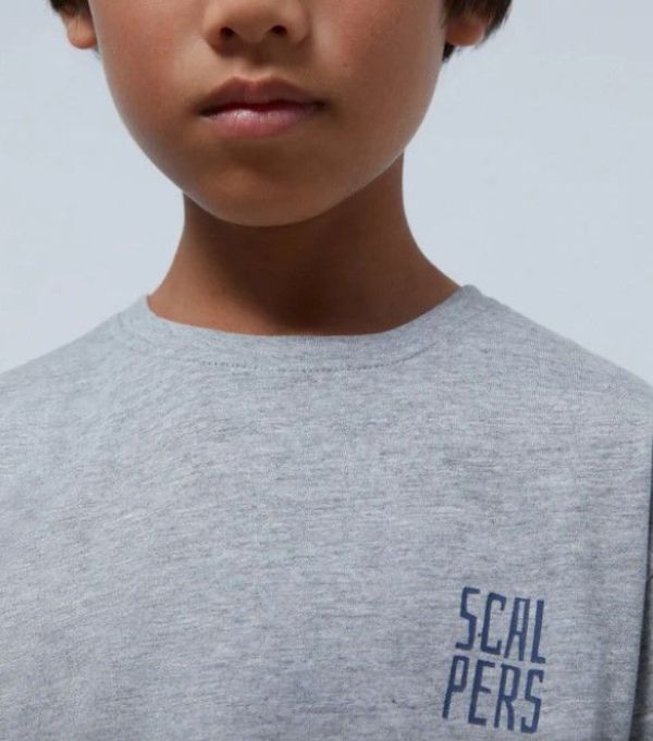 Scalpers T-shirt s/s Grijs jongens (Skull rules tee kids - 42805) - Victor & Camille Destelbergen