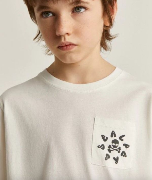 Scalpers T-shirt s/s Wit jongens (Stone pocket Tee offwhite - 46666) - Victor & Camille Destelbergen