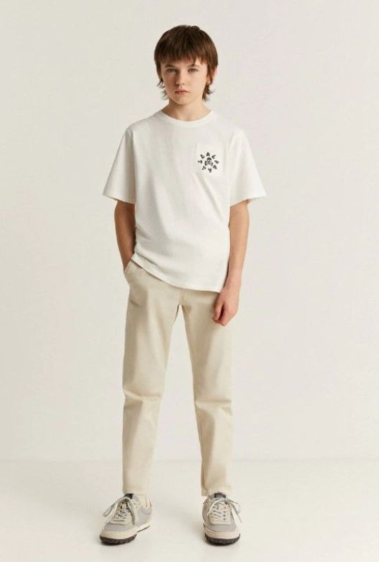 Scalpers T-shirt s/s Wit jongens (Stone pocket Tee offwhite - 46666) - Victor & Camille Destelbergen
