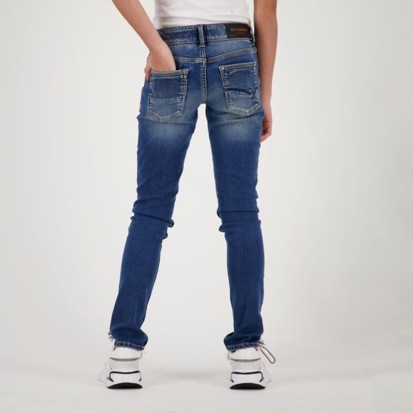 Vingino Jeansbroek Denim blue meisjes (Amiche jeans dark used - AW23KGD42106) - Victor & Camille Destelbergen