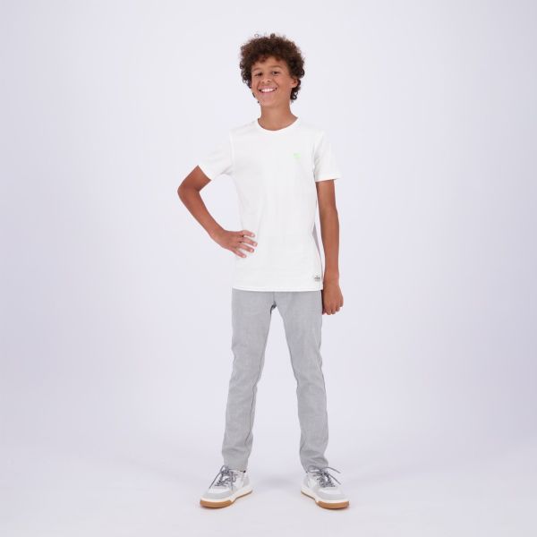 Vingino T-shirt s/s Wit jongens (Jimple T-shirt silver white - SS23KBN30012) - Victor & Camille Destelbergen