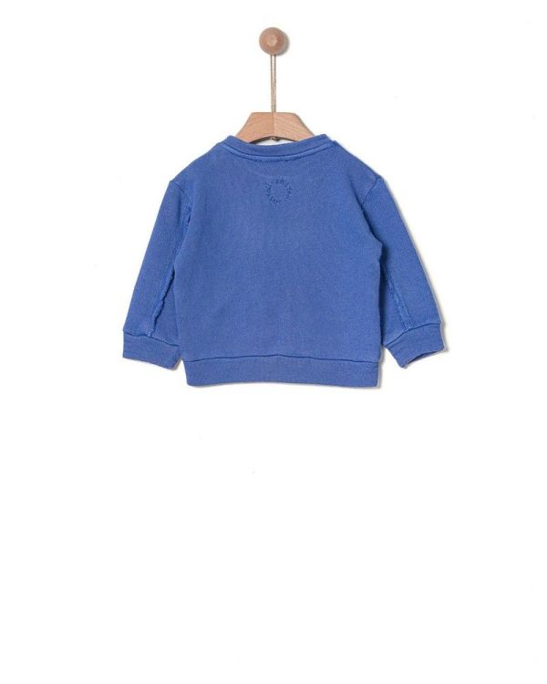 Yell-Oh! Sweater Blauw baby jongens (Sweater in cotton & modal blue - 41091123001) - Victor & Camille Destelbergen