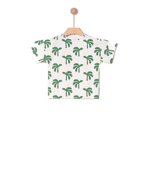 Yell-Oh! T-shirt s/s Groen baby jongens (T-shirt organic green palm tree - 41091306018) - Victor & Camille Destelbergen