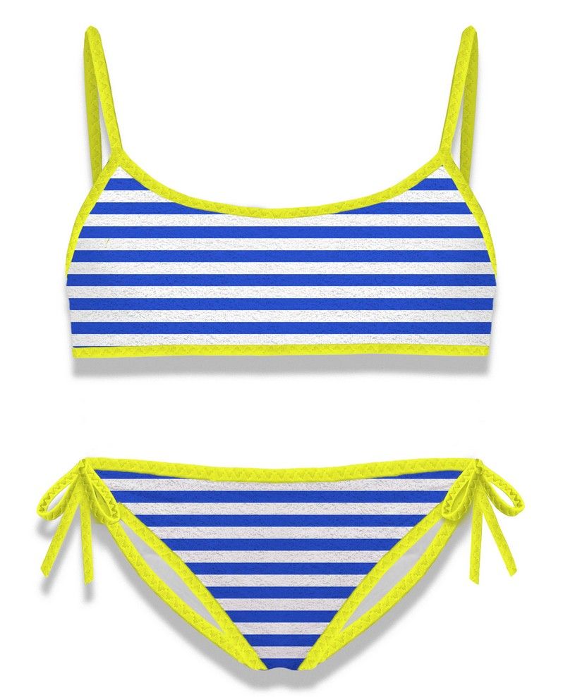MC2Saint-Barth Bikini Blauw meisjes (Bikini blauw/fluo groen - JAI0002-00019D) - Victor & Camille Destelbergen